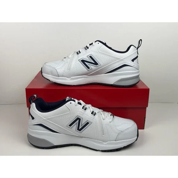 New Balance 608v5 Training Shoe Men's Size 10 4E Wide White/Blue MX608WN5
